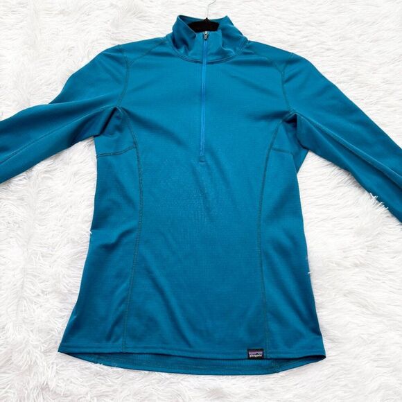 Women Patagonia Midweight Capilene Baselayer 1/4 Zip Pullover Marine Blue XXS - Picture 4 of 10